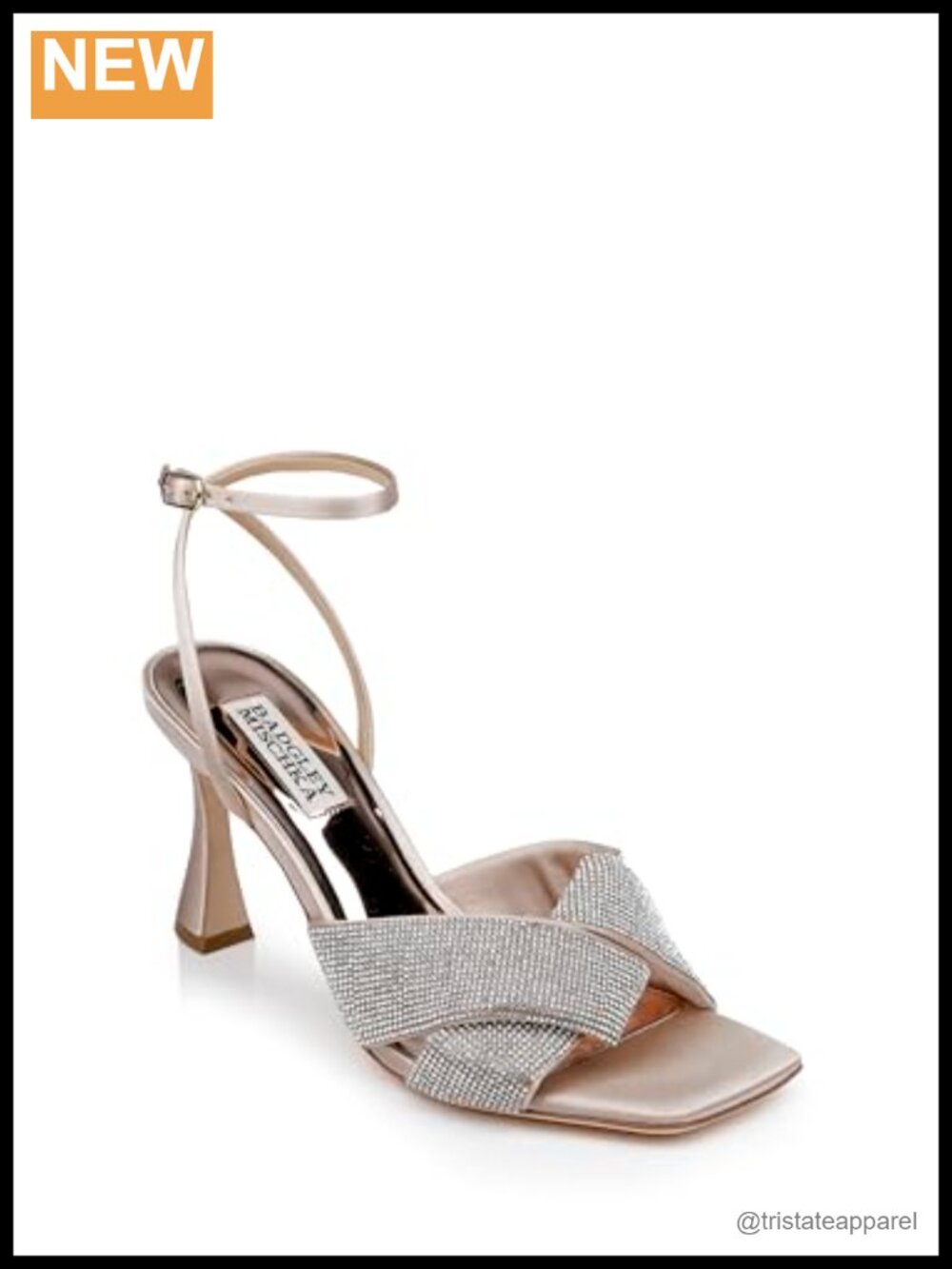 Studded Satin Heeled Sandal Lace Up Stiletto Square Toe Formal Evening